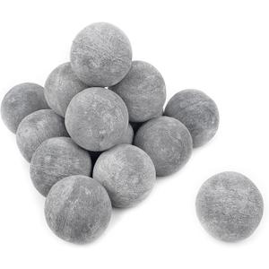 Skyflame Ceramic Fire Balls, Set of 15 Round Fire Stones Set for Indoor and Outdoor Fire Pits or Fireplaces Accessory, 3 Inch, Gray