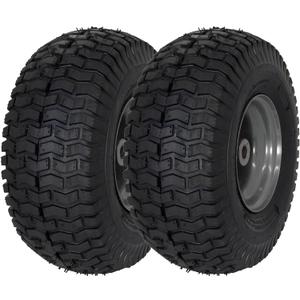 MARASTAR 21446-2PK 15x6.00-6 Tire and Wheel Assembly, Pneumatic Replacement Lawn Mower Front Tires Compatible with Craftsman Riding Lawn Mowers, 2 Pack, Easy Install Assembly
