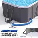 78.7" Foldable Dog Pool & Bath Tub for Large Dogs, Non-Inflatable Hard-Sided Pet Pool, Large Dog Bathing Tub with Reinforced Frame, Filter Port & Easy Drain, Grey