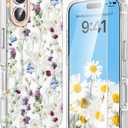 MILPROX Compatible with iPhone 17 Flowers Case 6.3 inch - Cute Floral Pattern Design for Women Girls - Slim Clear Elegant Pretty Aesthetic Classy Exquisite Retro Girly Phone Cover - Garden