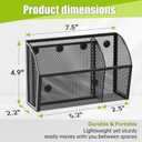 YINGHUA Magnetic Desk Organizer - 3 Compartment Metal Mesh Pen Holder for Locker, Whiteboard, Refrigerator, Office - Black Caddy