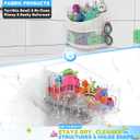 Lysam Bath Toy Storage 2 Packs, Large Bath Toy Holder with 3 Compartment, Quick Dry Bathtub Toy Organizer, Bath Tub Toy Net, Shower Toy Basket & Bin, Bathroom Accessories for Baby,Toddler,KidsClear