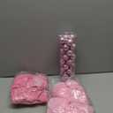 Gejoy Velvet Bow Christmas Tree Decoration Set, 30 Pcs Small Bows 1 Pcs 47" x 15.7" Large Tree Topper Satin Bows and 36 Christmas Balls Ornaments, Xmas Glitter Balls for Holiday Decor (Pink Velvet)