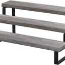 YINMIT Wooden Display Riser Stand, Tiered Perfume and Cologne Organizer Stand, 3 Tier Spice Rack Organizer, Rustic Display Shelf for Candles (3 Tier,Grey)