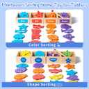 Montessori Fishing Game for Toddler 1-3,Wooden Magnetic Fishing Game,Early Educational-Shape & Color Sorting Toy for Kid 3-5,Preschool Learning Fine Motor Skill,Classroom Matching Activity