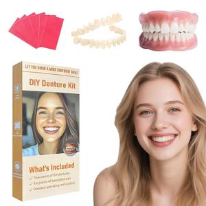 Denture Do it Yourself Full Set of Top and Bottom Fake Teeth to Create Your Perfect Smile at Home-AAZ1020