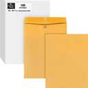 Quality Park 12 x 15-1/2 Clasp Envelopes, Clasp and Gummed Closures, for Oversized Papers, Drawings or Posters, 32 lb Kraft Paper, 100/Box (QUA37810)