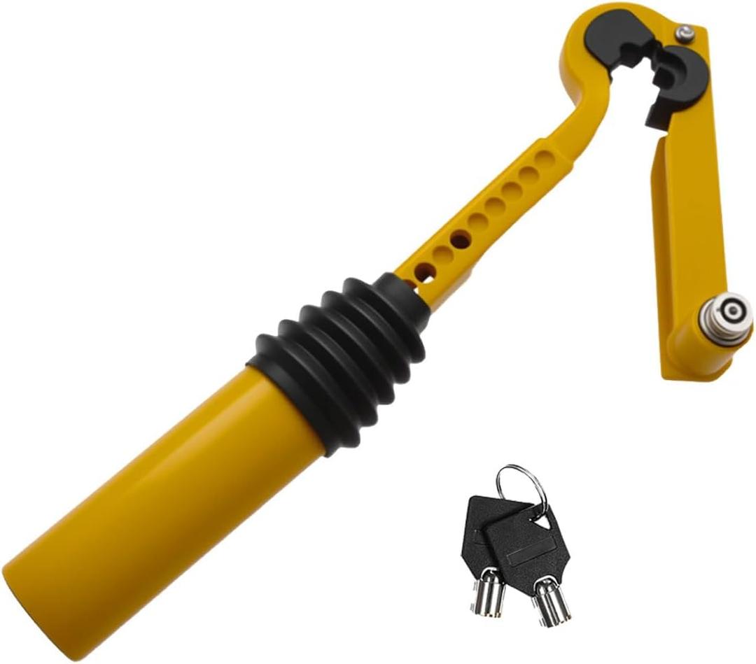 Handbrake to Gear Stick Lock, Steel Auto Security Lock Device with Adjustment Locking and Keys, Universal Anti Theft Handbrake Accessory Fit for Manual and Automatic Vehicle