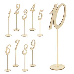 Becho 1-10 Wedding Table Numbers 9" Tall Wooden Table Numbers Tabletop Signs for Wedding, Party, Home Decoration, Rustic Receptions, Banquets, Cafs, Restaurants, Hotels.