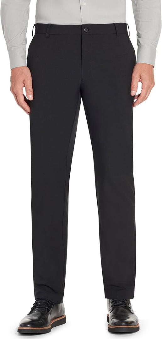 Van Heusen Men's Slim Fit Flex Flat Front Pant (38W x 29L, Black)