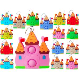 20 Packs Bulk Mini Dreamy Castle Princess fidgets Toys for Kids Children Classroom Students Gifts Prize from Teacher,Birthday Party Bubble Favors (Castle)