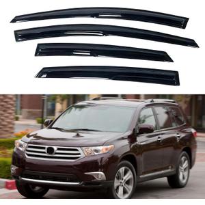 IG Window Visors Fit for 2008-2013 Toyota Highlander, Out-Channel Rain Guards Vent Wind Deflectors 4PC, Car Accessories for 2008-2013 Toyota Highlander Hybrid