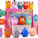 24 PCS Party Favors for Kids, Silicone Animal Pop Fidget Toys with Suction, Birthday Gifts for Boy Girls, Treasure Box Toys, Goodie Bag Stuffers, Prizes for Kids, Pinata Stuffers