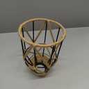 1 Pack Industrial Hemp Rope Pendant Lamp Shade, Small Vintage Boho Hanging Light Shades, Mini Rustic Metal Cage Lampshade for E27 Chandelier Wall Sconces Ceiling Hanging Pendant Light Fixture