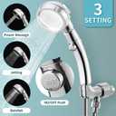 Marbrasse High Pressure Shower Head with Hose and Holder, 3-Settings Handheld Showerhead with Push Switch and Button to Control Water Flow for Saving Water,Removable Camper Shower Head