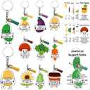 Siifert 50 Sets Positive Vegetable Keychains Appreciation Graduation Gifts for Nurse Teachers Employee Coworkers Lunch Lady Gifts