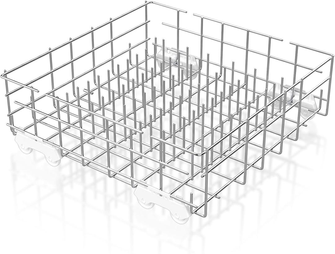 Upgraded W10311986 W10380384 Dishwasher Lower Rack 304 Stainless Steel Compatible with Whirlpool Dishwasher Racks Replacement Parts WDT750SAHZ0 WDTA50SAHZ0 Whirlpool Dishwasher Bottom Rack with Wheel, 20.5in x 20.5in x 5.9in W10311986 Whirlpool Rack
