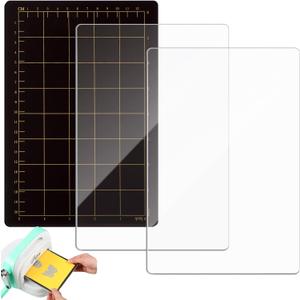 Threehoney 3 Pcs Die Mats Set 6'' x 9" Include Magnetic Shim with Card Size Grids and 2 Pcs Acrylic Cutting Plates for Die Cutting Machines Embossing Crafting Accessories