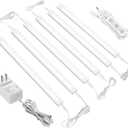 ASOKO Dimmable Under Cabinet Lighting for Kitchen - 6 Pcs 12 inches Linkable Counter Light Bars, Led Closet Light Daylight White 4500K,DC24V 1360Lumens,20W Led Shelf Lighting (ETL Plug)