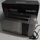 Mueller UltraToast Full Stainless Steel Toaster 4 Slice, Long Extra-Wide Slots for Bagels and Waffles, 6 Browning Levels, LED Display, Cancel/Defrost/Reheat Functions & Removable Tray, Kitchen Gadgets