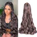 French Curl Braiding Hair Spanish Curly Braiding Hair for Box Braids 8 Packs Bouncy Curly Crochet Hair 24 inch Pre Stretched Synthetic Hair Extensions(Pack of 8,#BT01)