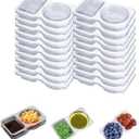 20PCS Double Compartment Condiment Container, Reusable Snack Container With Lids, Condiment Containers with Lid for Dip, Sauce, Sampling and Travel Snacks