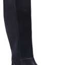 Womens Knee High Boots  Lightweight Spandex Fabric, Comfortable Round Toe, Side Zipper & Platform Chunky Heel  Easy Match Wide Calf Boots (9, Black)