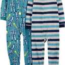 Simple Joys by Carter's Kids' Loose-fit Flame Resistant Fleece Footed Pajamas (8)