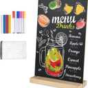 1 Pack Chalkboard 5.1x7.9 inch Small Chalkboard Sign with Wood Base Double-Sided Message Boards Menu Chalk Board Stand for Kitchen Wedding Bar Restaurant