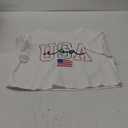 American Flag Crop Tops Women USA Crop Shirt Patriotic 4th of July Tee USA Shirts for Women (Small)