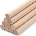 Wood Dowels Wooden Dowel Rods for Crafts, 10PCS 5/8 x 15 Round Macrame Wooden Sticks for Crafting, Unfinished Hardwood Sticks for Arts and DIYers, Tiered Cake Support and Wedding Ribbon Wands