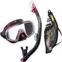 TUSA Sport Adult Visio Tri-Ex Black Series Mask and Dry Snorkel Combo