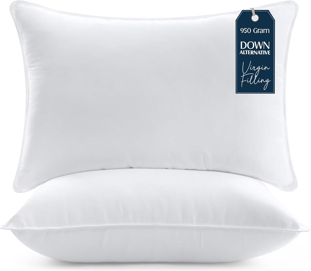 Utopia Bedding Bed Pillows for Sleeping (White), Standard Size, Set of 2, Hotel Pillow, Cooling Pillows for Side, Back or Stomach Sleepers (Standard (Pack of 2), White)