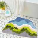 LEVINIS Moss Bath Mats, Cute Green Moss Shag Bathroom Rugs Non Slip Soft and Water Absorbent Bath Rug for Bathroom, Shower, Tub, Indoor Doormat 31"×20"