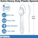 BYSNOW 1000 Count Clear Plastic Spoons Disposable Heavy Duty Cutlery Set
