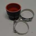 2-1/2 to 3 inches Straight Black Silicone Reducer Coupler with 2 T-Bolt Clamps 4 Layers of Polyester Reinforcement Suitable High Level Turbo Pipe