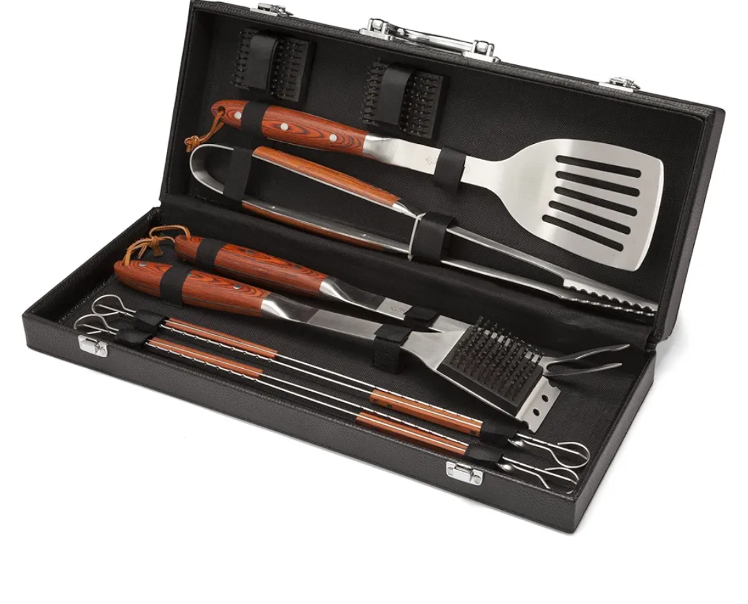 Cuisinart 10-Piece Premium Grilling Set, Grill Accessories Stainless Steel BBQ Tools, Storage Tote for Spatula, Tongs, Grill Brush, and More, Perfect for BBQ, Cookouts, Camping, Tailgates