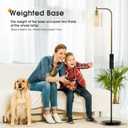 Wio-Mio Industrial Floor Lamp with Glass Shade, Modern Dimmable Floor lamp with Remote LED Bulbs, Tall Lamp for Living Room Corner, Bedroom, Office (Black)