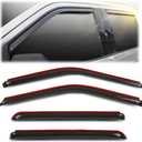 G-PLUS 4PCS in-Channel Window Visors Sun Rain Guards Side Wind Deflector Compatible with Ford F150 Supercrew 2015-2025,Fit Ford F150 Raptor SuperCrew 2017-2025 4PCS Glossy Black