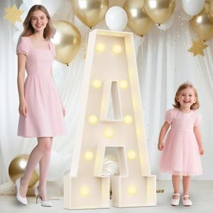 Ledido Marquee Letters 4FT Light Up Letter Marquee Lights Sign, 4 Feet Tall Large Light Up Signs Alphabet Letters Party Lights Decoration for Birthday Graduation Baby Shower Wedding Letter A