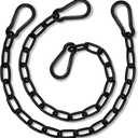 2 Pack Hanging Swing Chain with 4 Carabiners 25in, 660LB Capacity Heavy Duty Hammock Hardware Kit for Punching Bags, Swing Chairs, Indoor & Outdoor Gym (Black)