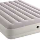 Intex 64177E Dura-Beam Standard Prestige Mid-Rise Air Mattress: Fiber-Tech  Twin Size  Quickfill USB Air Pump (Queen)