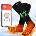 Heated Socks for Men Women, APP Control Electric Heated Socks Rechargeable Washable, Battery Heated Socks Foot Warmer Socks for Hiking Biking Camping Skiing Hunting Outdoor Work, Heating Thermal Socks, XL