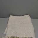 DII Modern Zig Zag Throw Blanket Woven Cotton, Hand-Knotted 2.5" Fringe, 50x60, Natural
