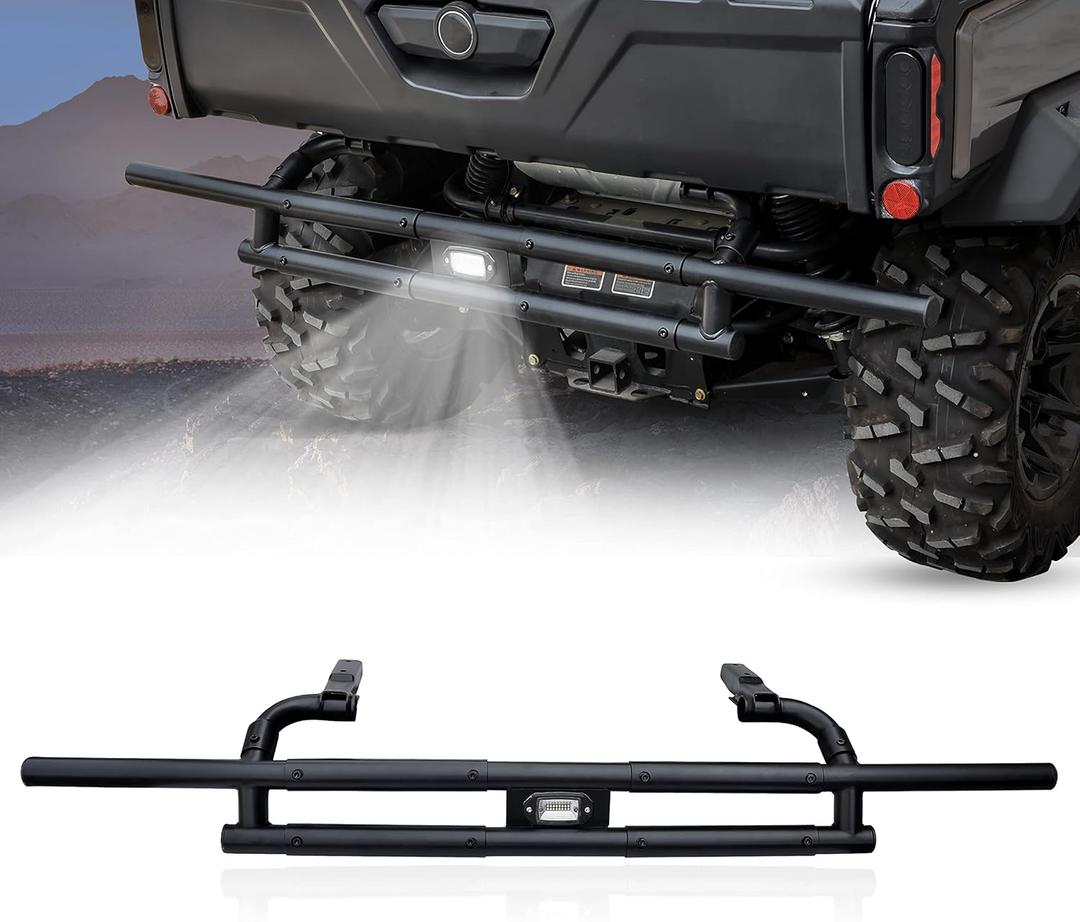 Rear Bumper with LED Light Brush Guard Protector Indicator Light for Can Am Defender HD5 HD7 HD8 HD9 HD10 Max 2016-2025 Accessories, OEM Replacement 715006012