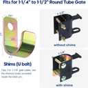 2 Pack S16100700 Two-Way Lockable Gate Latch(Small Size Version: 3"L x 5"H) with Black 4-Digit Combination Lock for Metal Gates with 1-1/4" to 1-1/2" Diameter Tubes