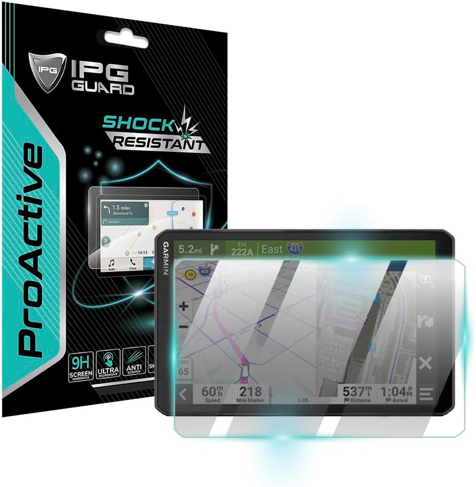 IPG ProActive for Garmin Dezl OTR810 8 Inch Truck Navigator Display 9H Hardness Screen Protector Smooth Glass Touch Ultra Responsive High Clarity Anti Scratch Smudge & Shock Proof for OTR810, Clear