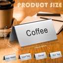 Hicarer 7 Pcs Stainless Steel Coffee Tent Signs Table Coffee and Tea Sign Table Beverage Display Signs for Party Buffet Restaurant Banquet Wedding Indoor Outdoor, 2.99'' x 1.5'', Small Signage