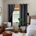 BGment Dark Grey Blackout Curtains for Bedroom - Black Out Curtains 63 Inch Long Thermal Insulated Grommet Total Room Darkening Window Drapes for Living Room, 2 Panels, 42 x 63 Inch