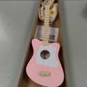 Loog Mini Acoustic kids Guitar for Beginners 3-strings Ages 3+ Learning app and lessons included (Pink)